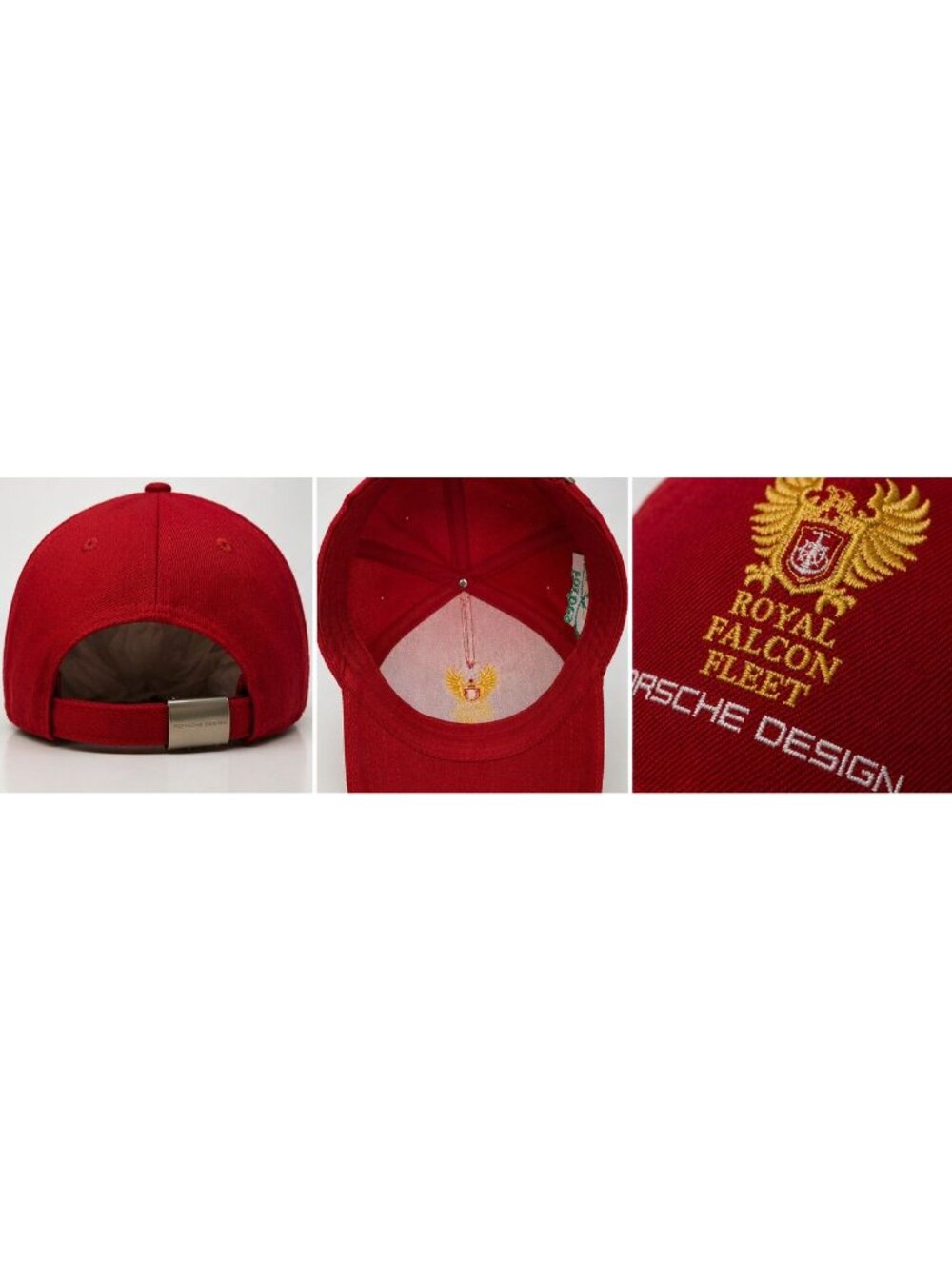 Porsche Design Royal Falcon Fleet Hat Red Gold Crest Luxury Motorsport Cap Rare - Picture 4 of 7